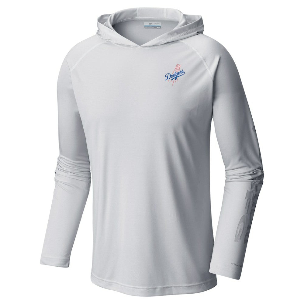 Los Angeles Dodgers Columbia Omni-Wick Terminal Tackle Raglan Long Sleeve Hoodie T-Shirt - White - Columbia Sale