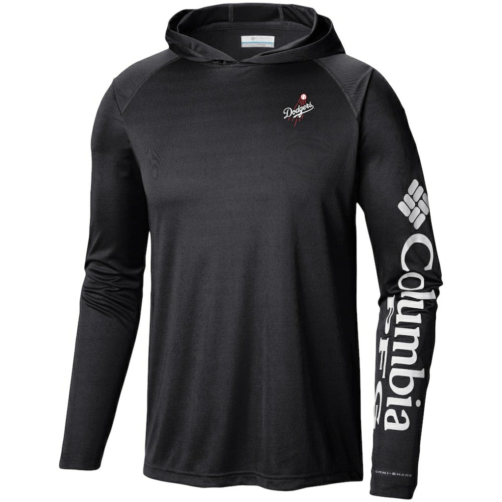 Los Angeles Dodgers Columbia Omni-Wick Terminal Tackle Raglan Long Sleeve Hoodie T-Shirt - Black - Columbia Discount