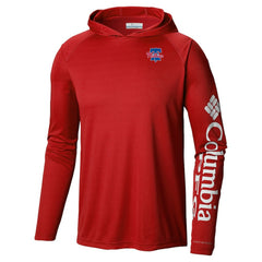 Philadelphia Phillies Columbia Omni-Wick Terminal Tackle Raglan Long Sleeve Hoodie T-Shirt - Red - Columbia on Sale