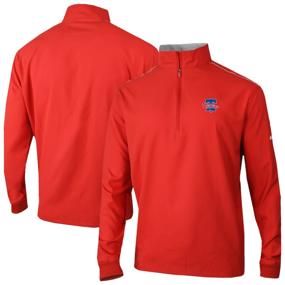 Philadelphia Phillies Columbia Omni-Wick Bogey's Paradise Quarter-Zip Top - Red - Columbia Discount