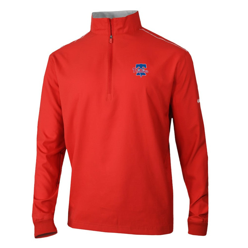 Philadelphia Phillies Columbia Omni-Wick Bogey's Paradise Quarter-Zip Top - Red - Columbia Discount