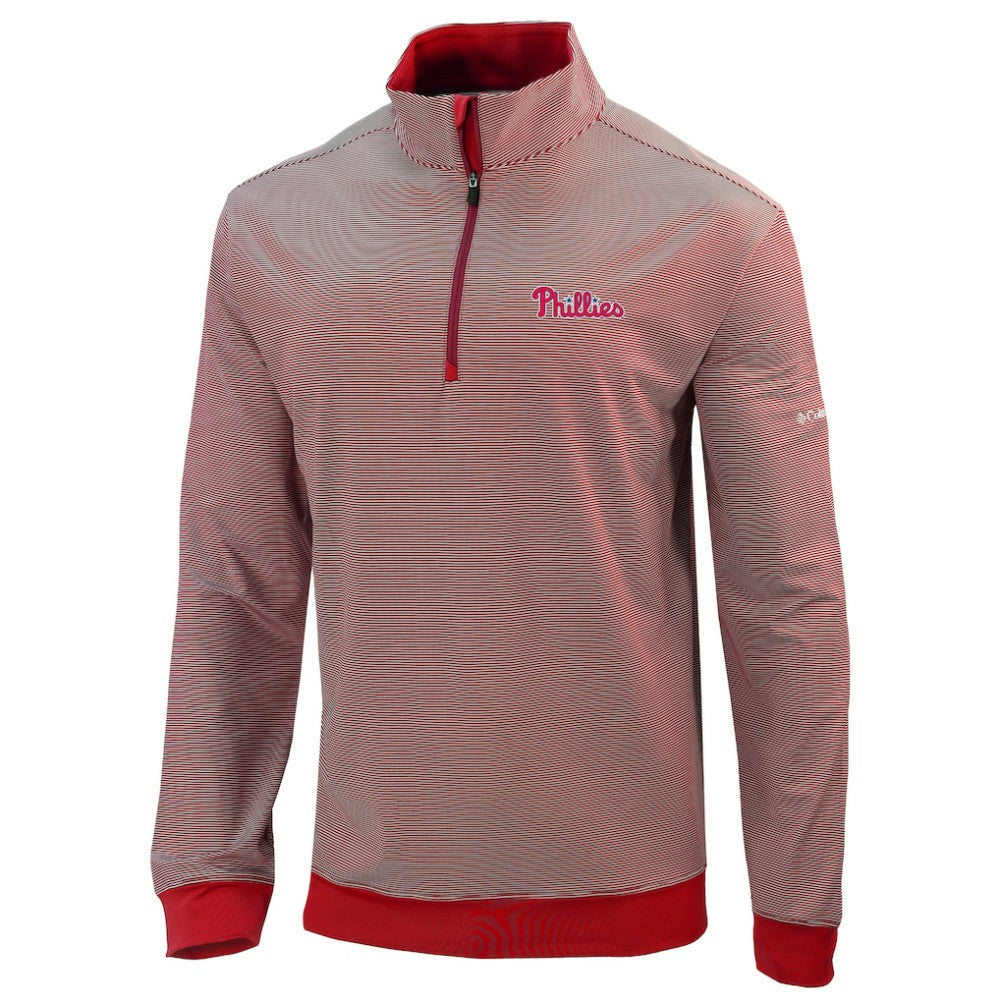 Philadelphia Phillies Columbia Omni-Wick Even Lie Quarter-Zip Pullover Top - Red - Columbia Sale