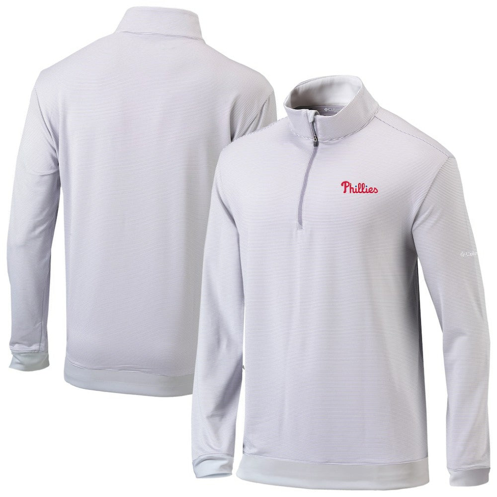 Philadelphia Phillies Columbia Omni-Wick Even Lie Quarter-Zip Pullover Top - Gray - Columbia Sale