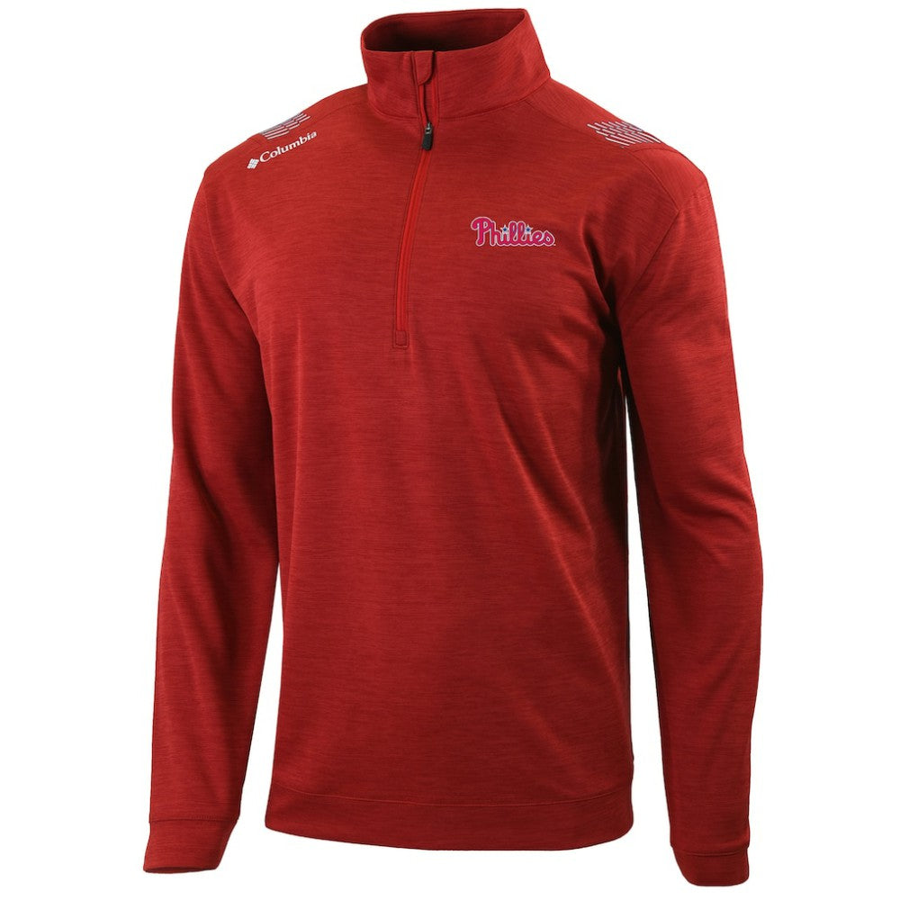 Philadelphia Phillies Columbia Oakland Downs Omni-Wick Quarter-Zip Top - Red - Columbia Online