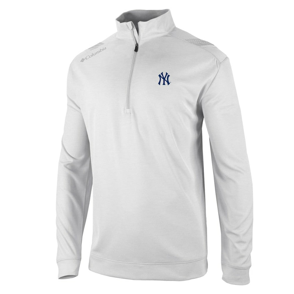 New York Yankees Columbia Oakland Downs Omni-Wick Quarter-Zip Top - White - Columbia Online