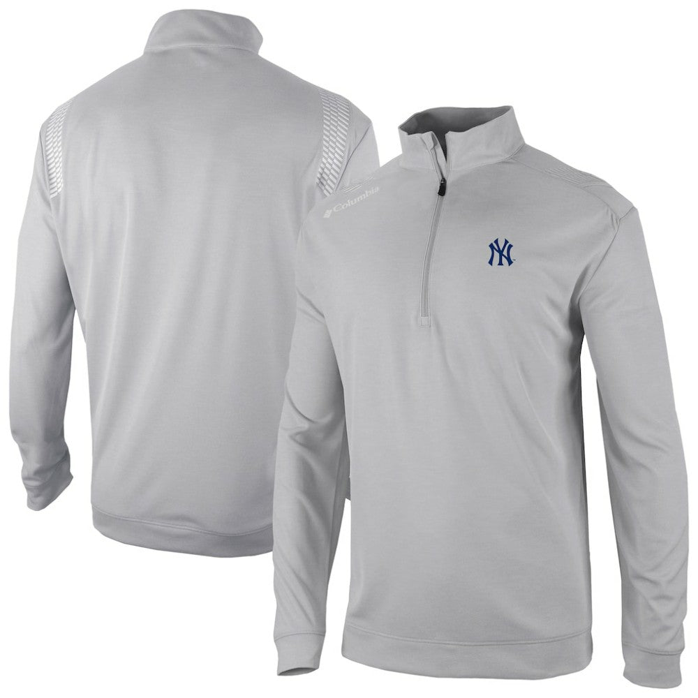 New York Yankees Columbia Oakland Downs Omni-Wick Quarter-Zip Top - Gray - Columbia Sale
