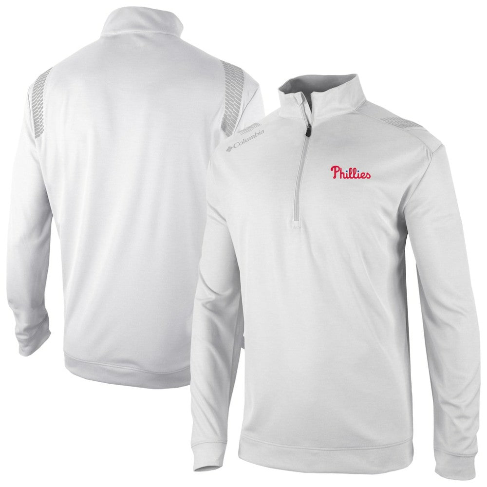 Philadelphia Phillies Columbia Oakland Downs Omni-Wick Quarter-Zip Top - White - Columbia on Sale