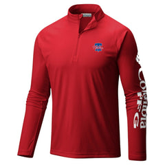 Philadelphia Phillies Columbia Terminal Tackle Raglan Omni-Shade Quarter-Zip Pullover Top - Red - Columbia Lifestyle