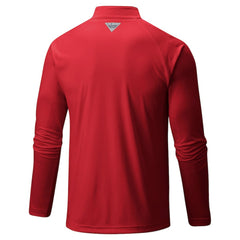 Philadelphia Phillies Columbia Terminal Tackle Raglan Omni-Shade Quarter-Zip Pullover Top - Red - Columbia Lifestyle