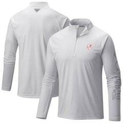 New York Yankees Columbia Terminal Tackle Raglan Omni-Shade Quarter-Zip Pullover Top - White - Columbia on Sale