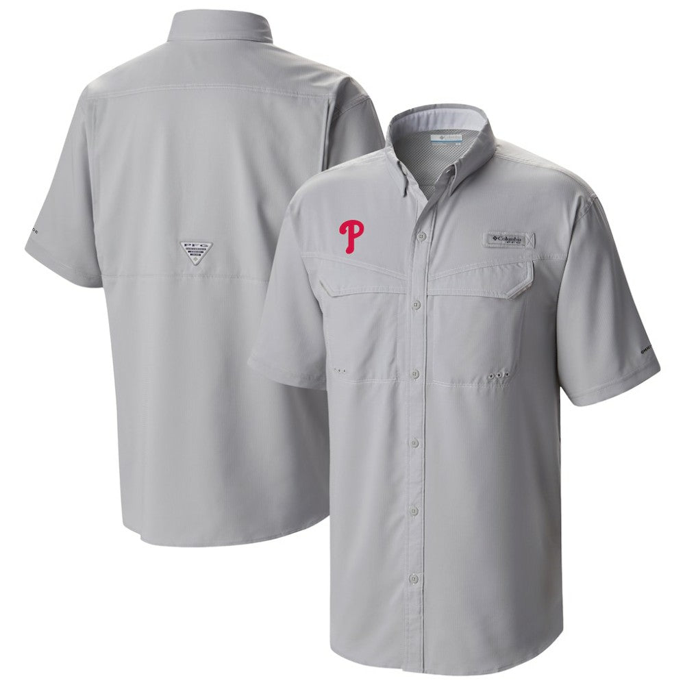 Philadelphia Phillies Columbia Omni-Wick Low Drag Offshore Button-Up Shirt - Gray - Columbia Online