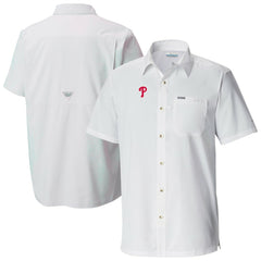 Philadelphia Phillies Columbia Slack Tide Omni-Wick Button-Up Camp Shirt - White - Columbia Discount