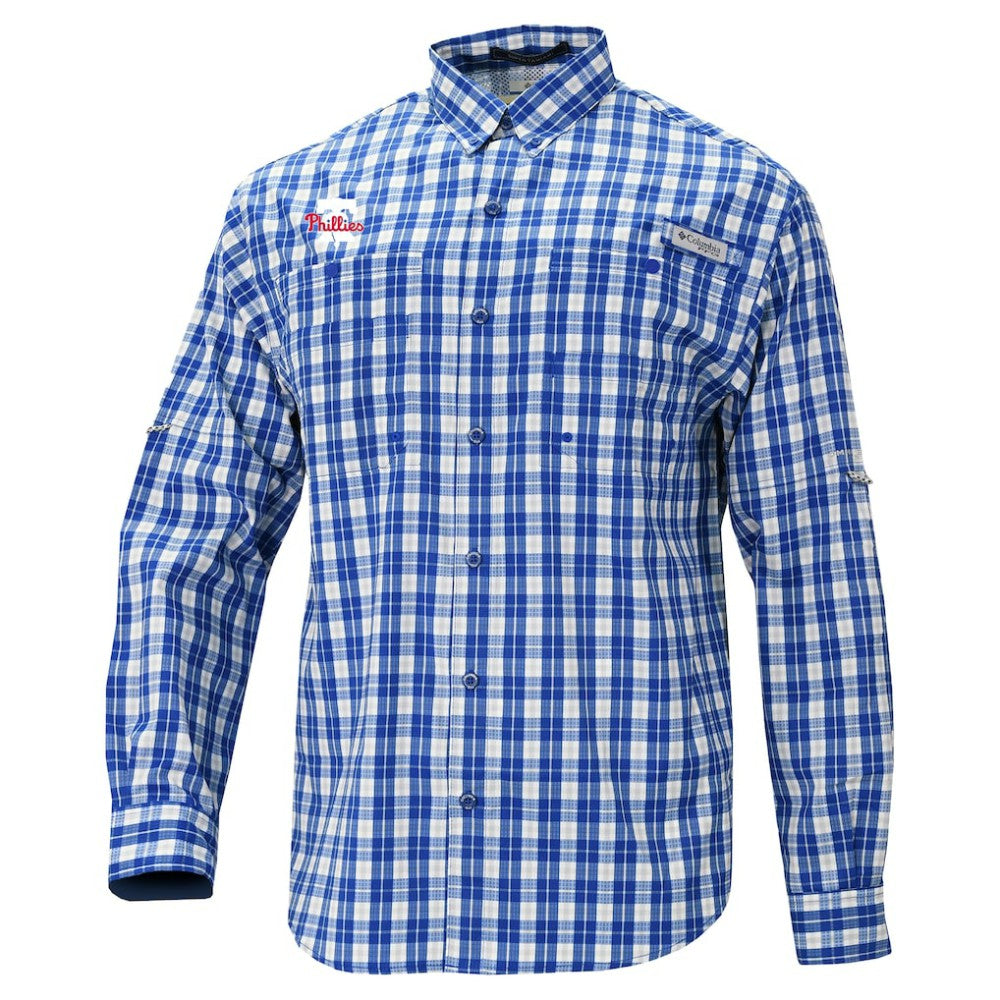 Philadelphia Phillies Columbia Super Slack Tide Omni-Wick Button-Up Shirt - Royal - Columbia Lifestyle
