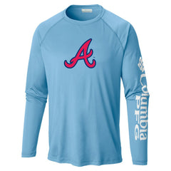 Atlanta Braves Columbia Terminal Tackle Long Sleeve T-Shirt - Light Blue - Columbia Sale