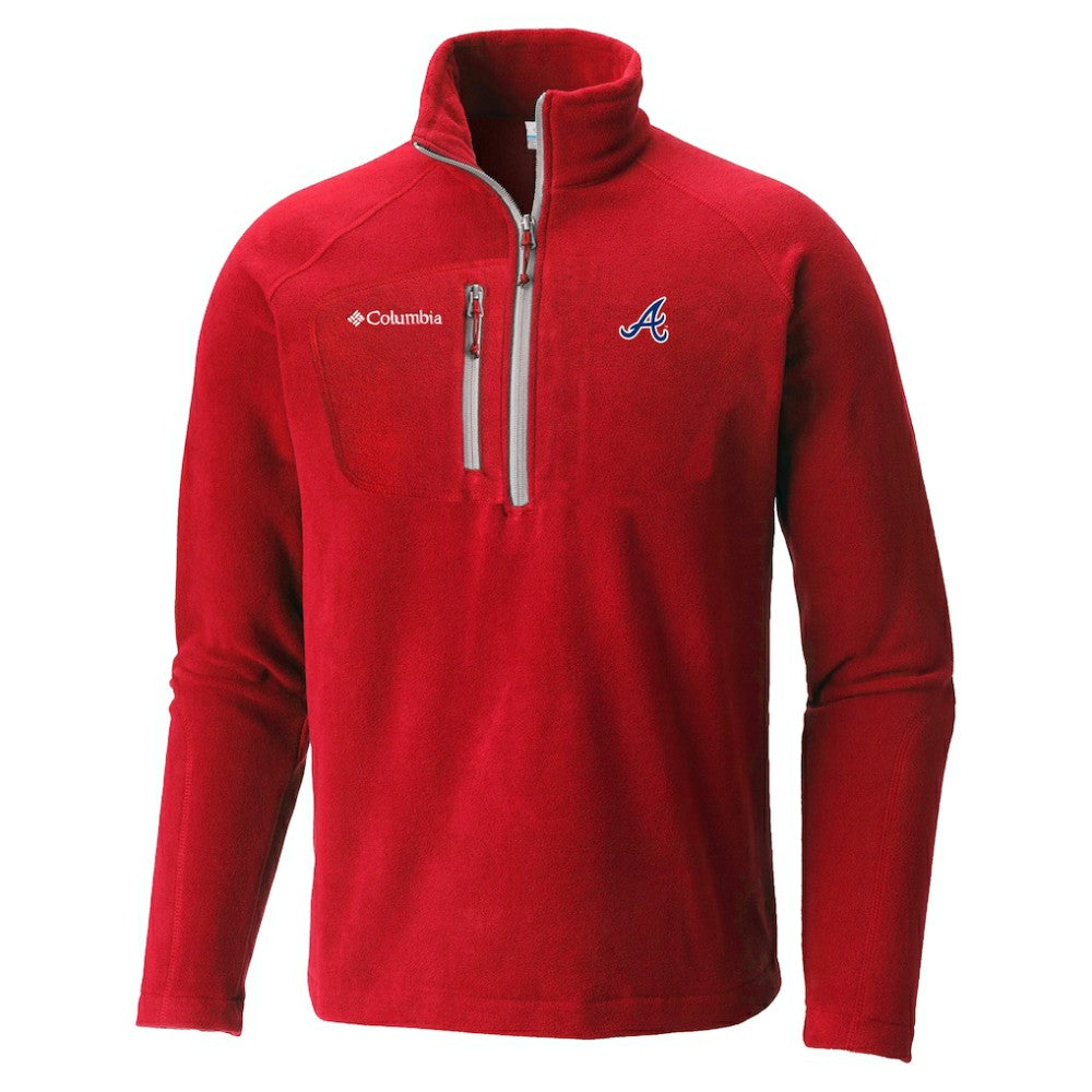 Atlanta Braves Columbia Fast Trek III Half-Zip Fleece Pullover - Red - Columbia Sale
