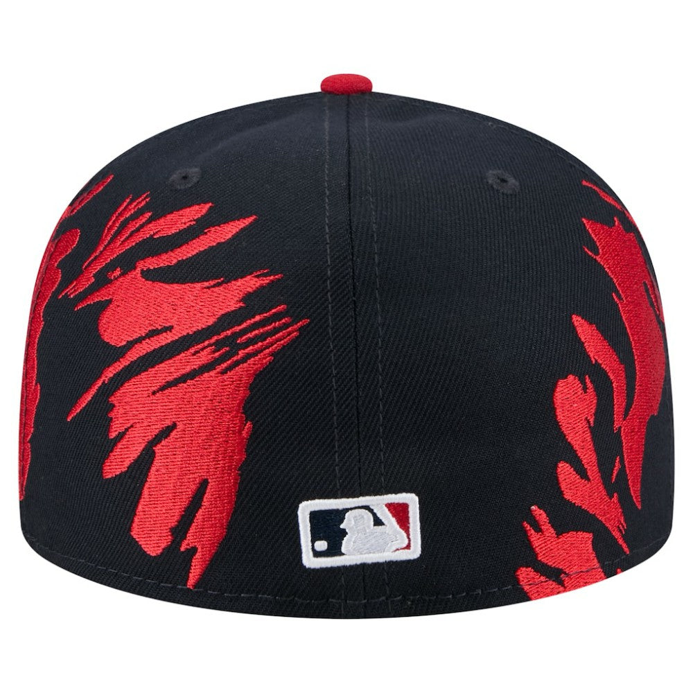 Atlanta Braves New Era Retro Pattern 59FIFTY Fitted Hat - Navy/Red - New Era Sale