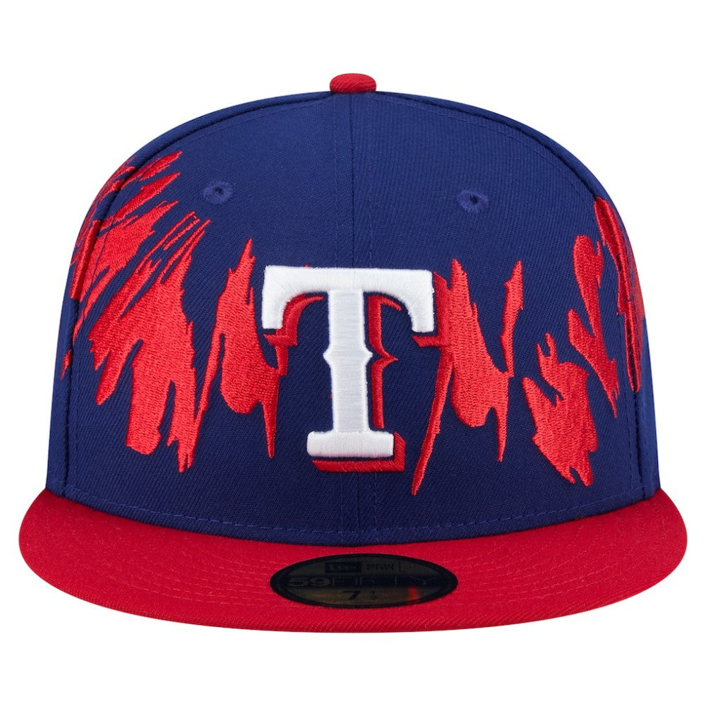 Texas Rangers New Era Retro Pattern 59FIFTY Fitted Hat - Royal/Red - New Era Lifestyle