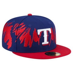 Texas Rangers New Era Retro Pattern 59FIFTY Fitted Hat - Royal/Red - New Era Lifestyle