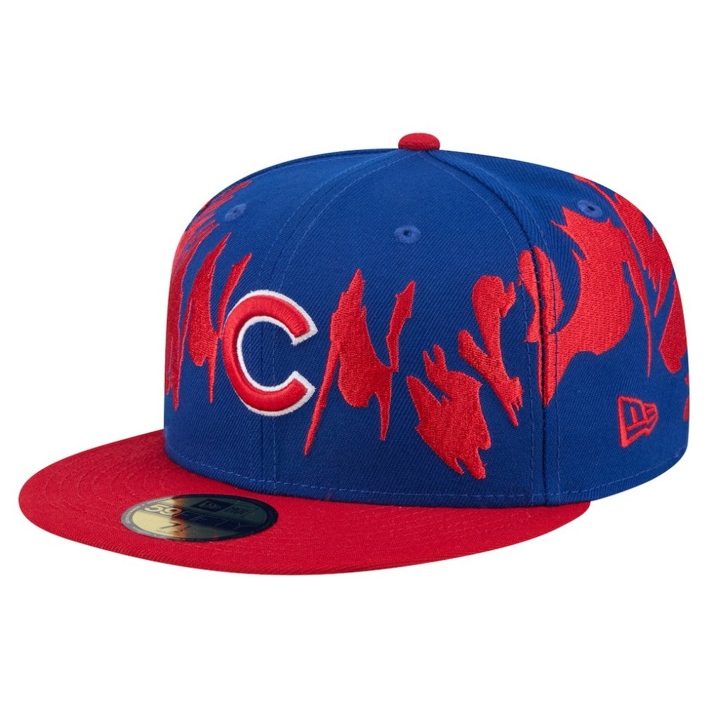 Chicago Cubs New Era Retro Pattern 59FIFTY Fitted Hat - Royal/Red - New Era Discount