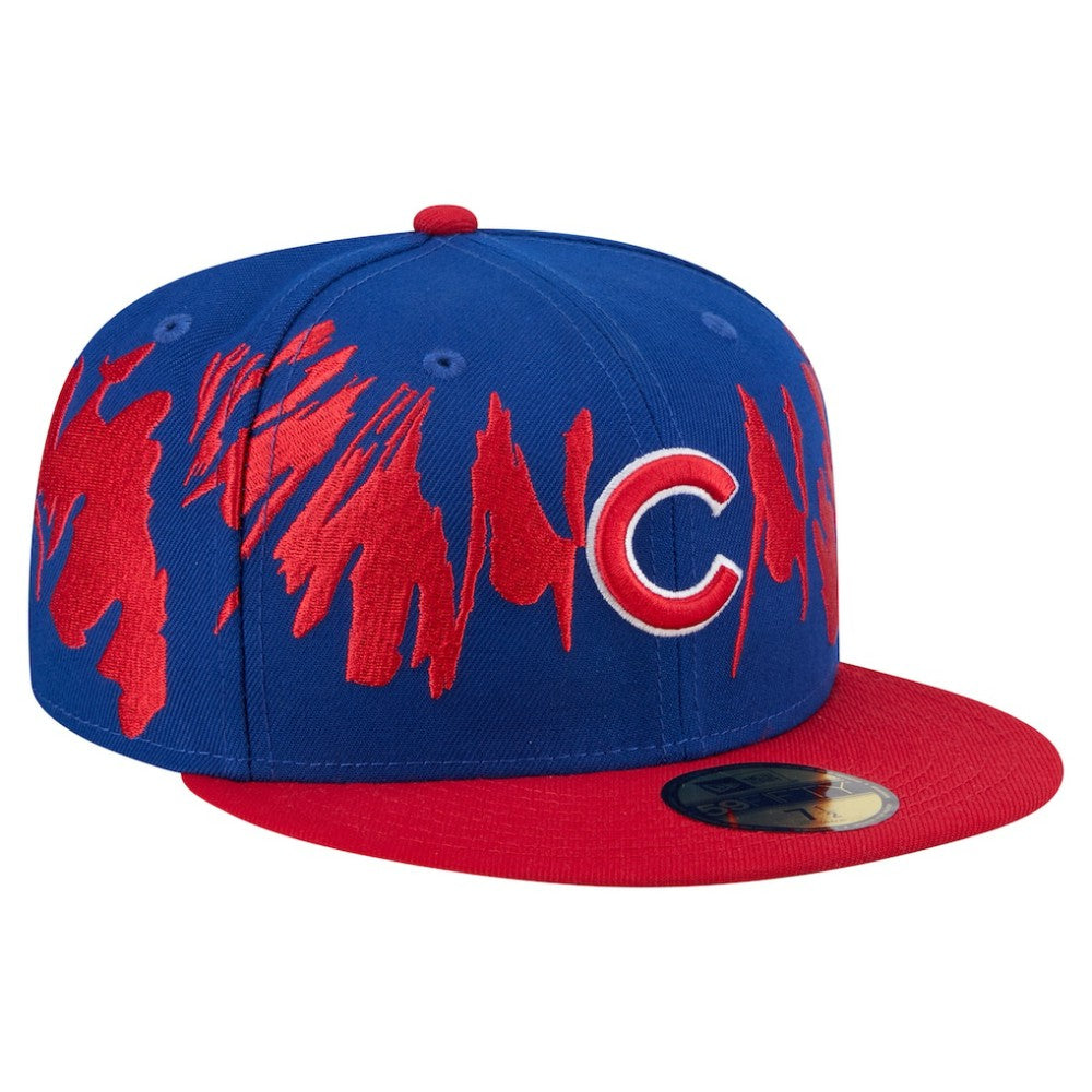 Chicago Cubs New Era Retro Pattern 59FIFTY Fitted Hat - Royal/Red - New Era Discount