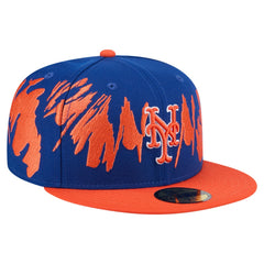 New York Mets New Era Retro Pattern 59FIFTY Fitted Hat - Royal/Orange - New Era on Sale