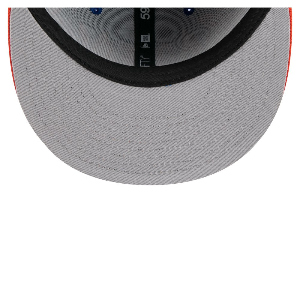 New York Mets New Era Retro Pattern 59FIFTY Fitted Hat - Royal/Orange - New Era on Sale