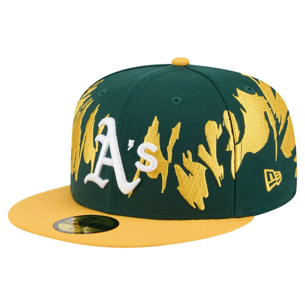 Athletics New Era Retro Pattern 59FIFTY Fitted Hat - Green/Gold - New Era on Sale