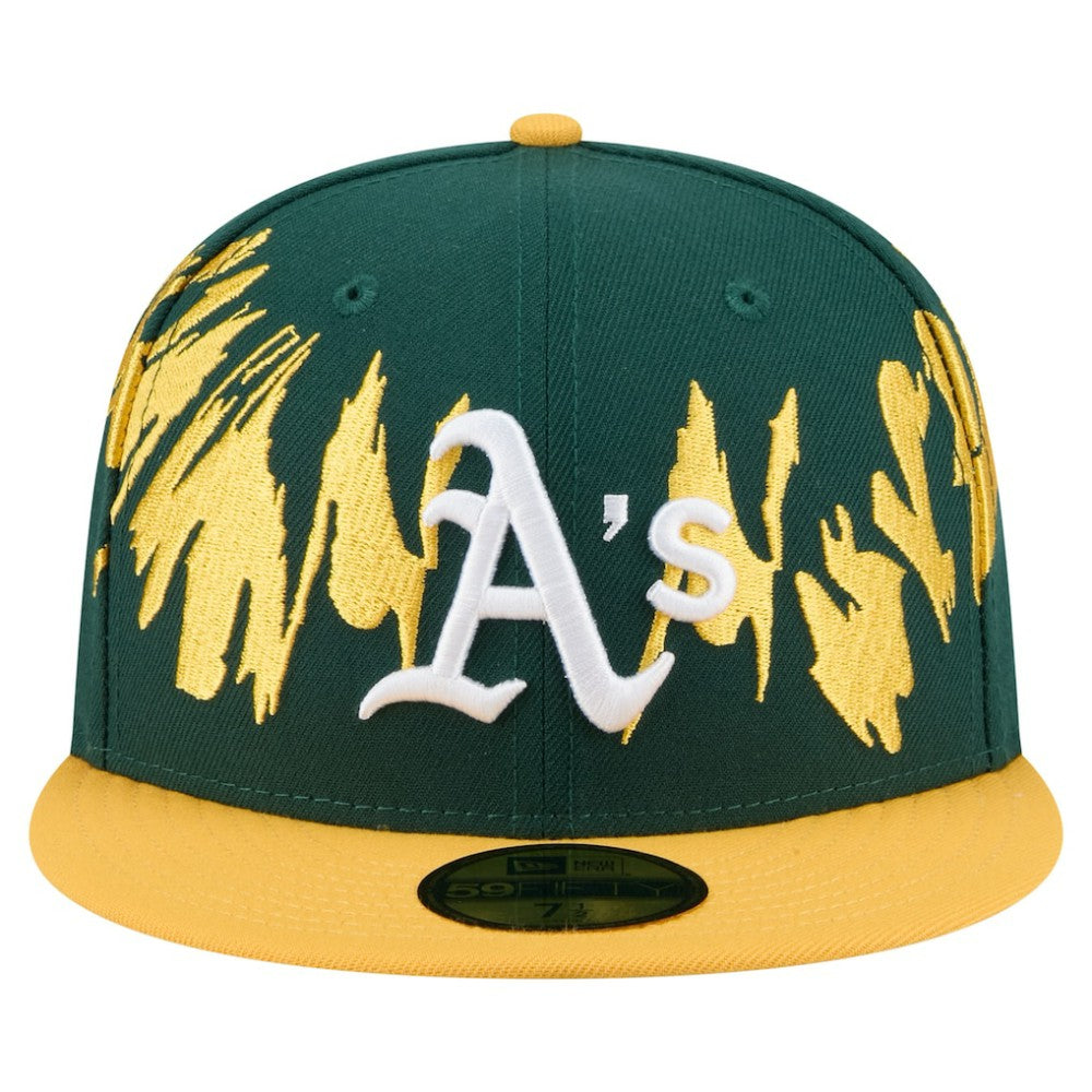 Athletics New Era Retro Pattern 59FIFTY Fitted Hat - Green/Gold - New Era on Sale