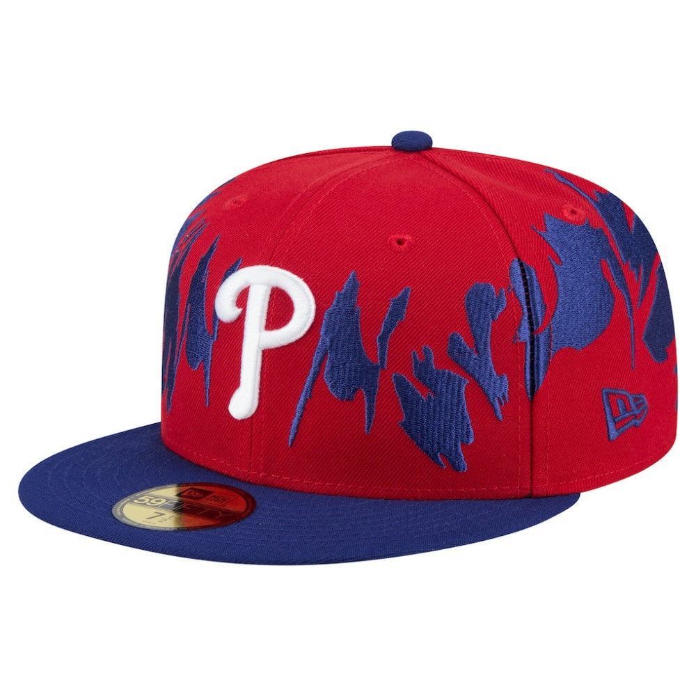 Philadelphia Phillies New Era Retro Pattern 59FIFTY Fitted Hat - Red/Royal - New Era Discount