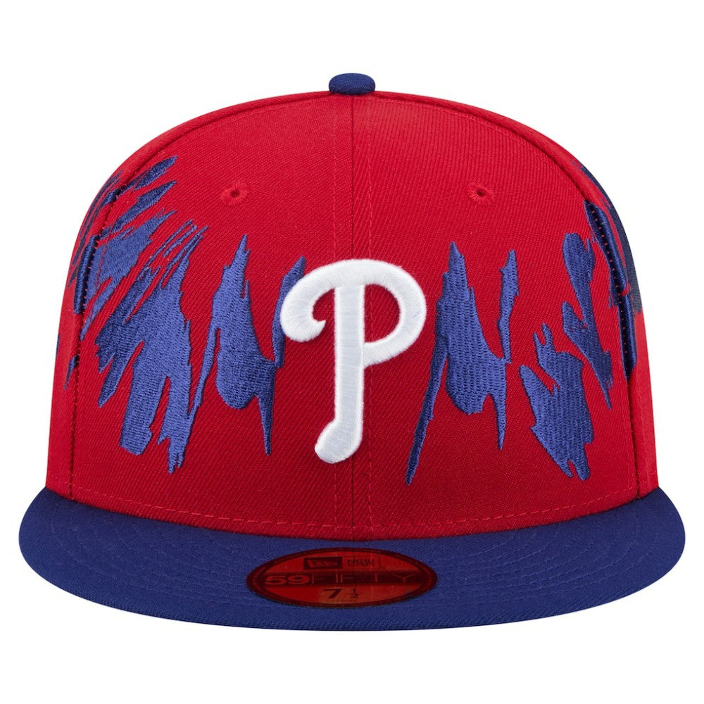 Philadelphia Phillies New Era Retro Pattern 59FIFTY Fitted Hat - Red/Royal - New Era Discount