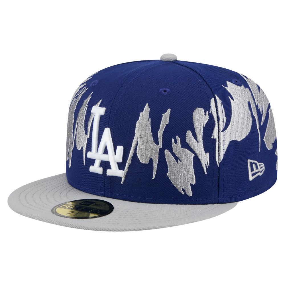 Los Angeles Dodgers New Era Retro Pattern 59FIFTY Fitted Hat - Navy/Gray - New Era Discount