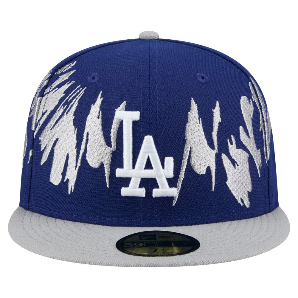 Los Angeles Dodgers New Era Retro Pattern 59FIFTY Fitted Hat - Navy/Gray - New Era Discount
