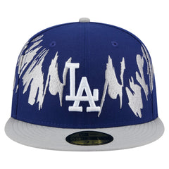 Los Angeles Dodgers New Era Retro Pattern 59FIFTY Fitted Hat - Navy/Gray - New Era Discount