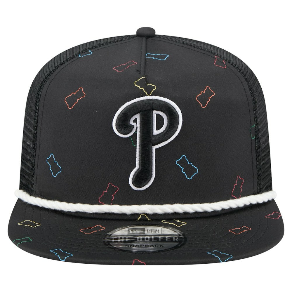 Philadelphia Phillies New Era Gummy Golfer Trucker Adjustable Hat - Black - New Era Lifestyle