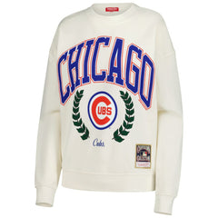 Chicago Cubs Mitchell & Ness Women's Cooperstown Collection Laurel Pullover Sweatshirt - Cream - Mitchell & Ness Sale