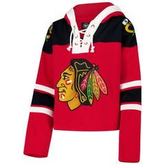 Chicago Blackhawks '47 Women's Cropped Superior Lacer Pullover Hoodie - Red - NHL 202318475