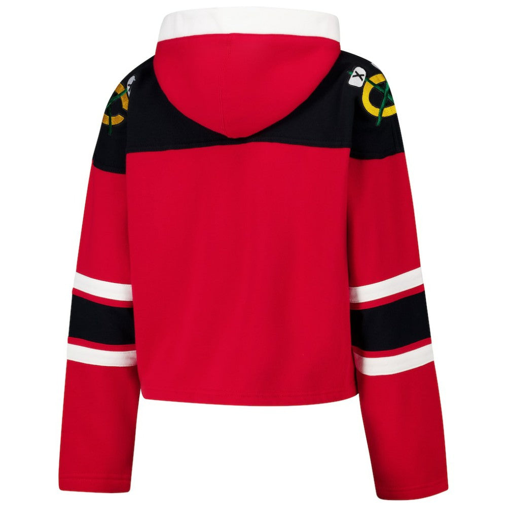 Chicago Blackhawks '47 Women's Cropped Superior Lacer Pullover Hoodie - Red - NHL 202318475