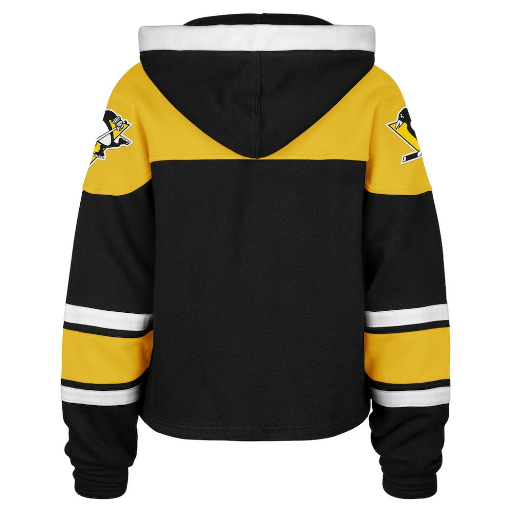 Pittsburgh Penguins '47 Women's Cropped Superior Lacer Pullover Hoodie - Black - NHL 202318477
