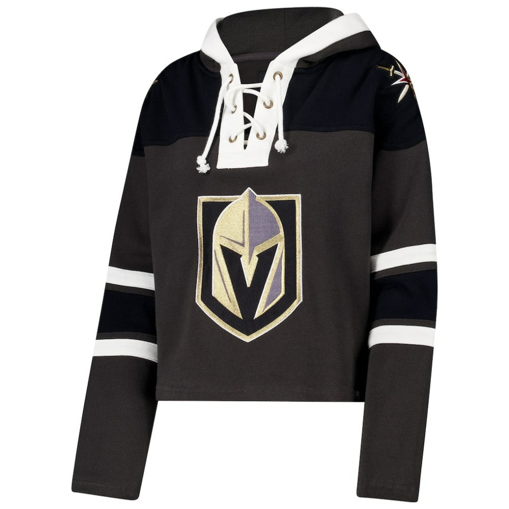 Vegas Golden Knights '47 Women's Cropped Superior Lacer Pullover Hoodie - Charcoal - NHL 202318478