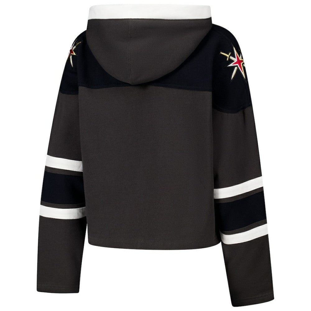 Vegas Golden Knights '47 Women's Cropped Superior Lacer Pullover Hoodie - Charcoal - NHL 202318478