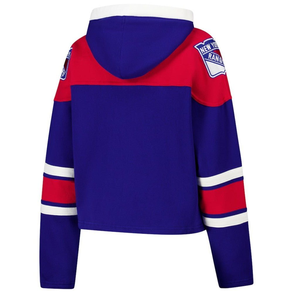 New York Rangers '47 Women's Cropped Superior Lacer Pullover Hoodie - Blue - NHL 202318480