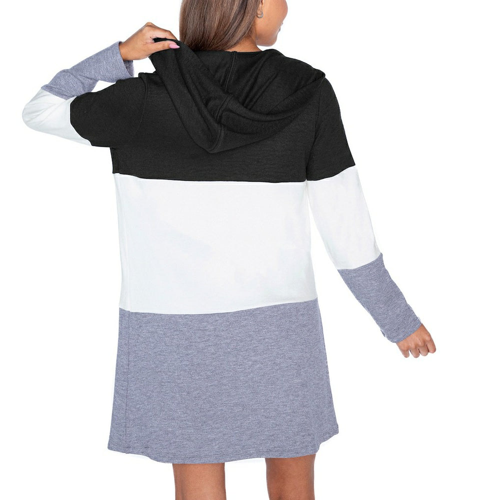 Washington Commanders Gameday Couture Women's Tri-Blend Color Block Lightweight Cardigan Hoodie Black