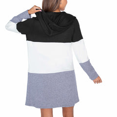 Houston Texans Gameday Couture Women's Tri-Blend Color Block Lightweight Cardigan Hoodie Black