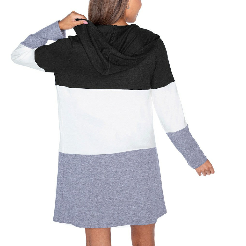 Cincinnati Bengals Gameday Couture Women's Tri-Blend Color Block Lightweight Cardigan Hoodie Black