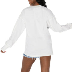 New Orleans Saints Gameday Couture Women's Time Out Oversized Long Sleeve T-Shirt White