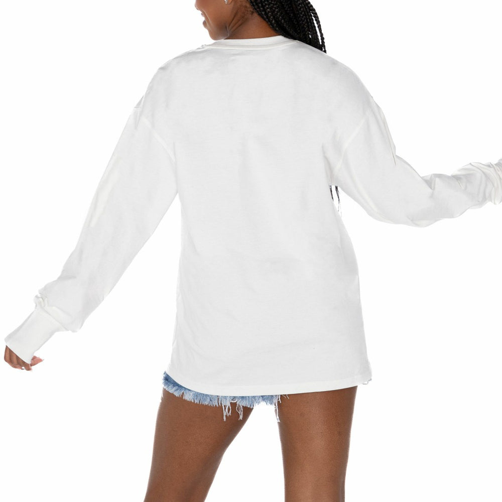 Houston Texans Gameday Couture Women's Time Out Oversized Long Sleeve T-Shirt White