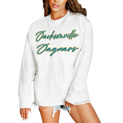Jacksonville Jaguars Gameday Couture Women's Classic Comeback Oversized Long Sleeve T-Shirt White
