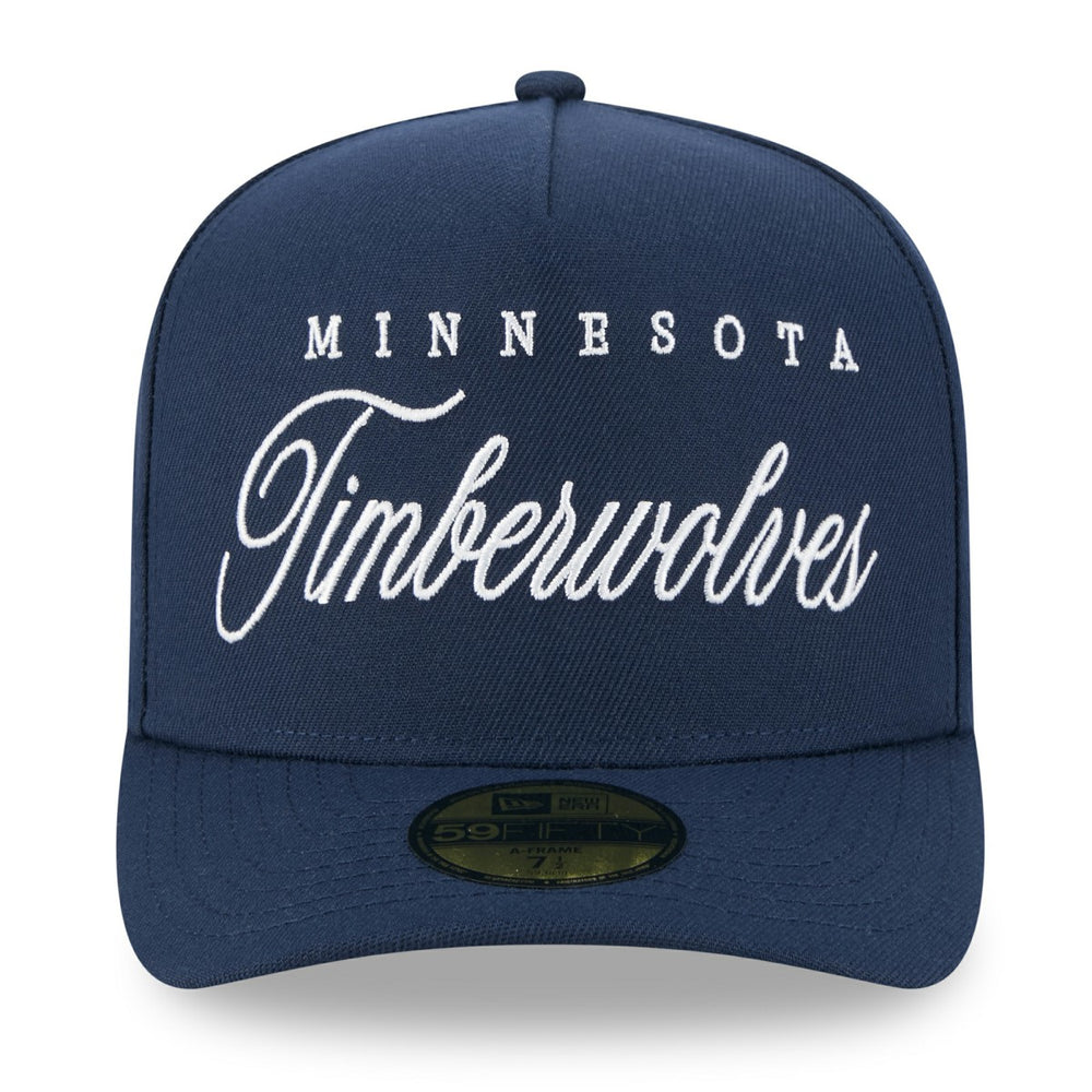Minnesota Timberwolves 2025 NBA Draft A-Frame 59FIFTY Fitted Hat Navy | New Era