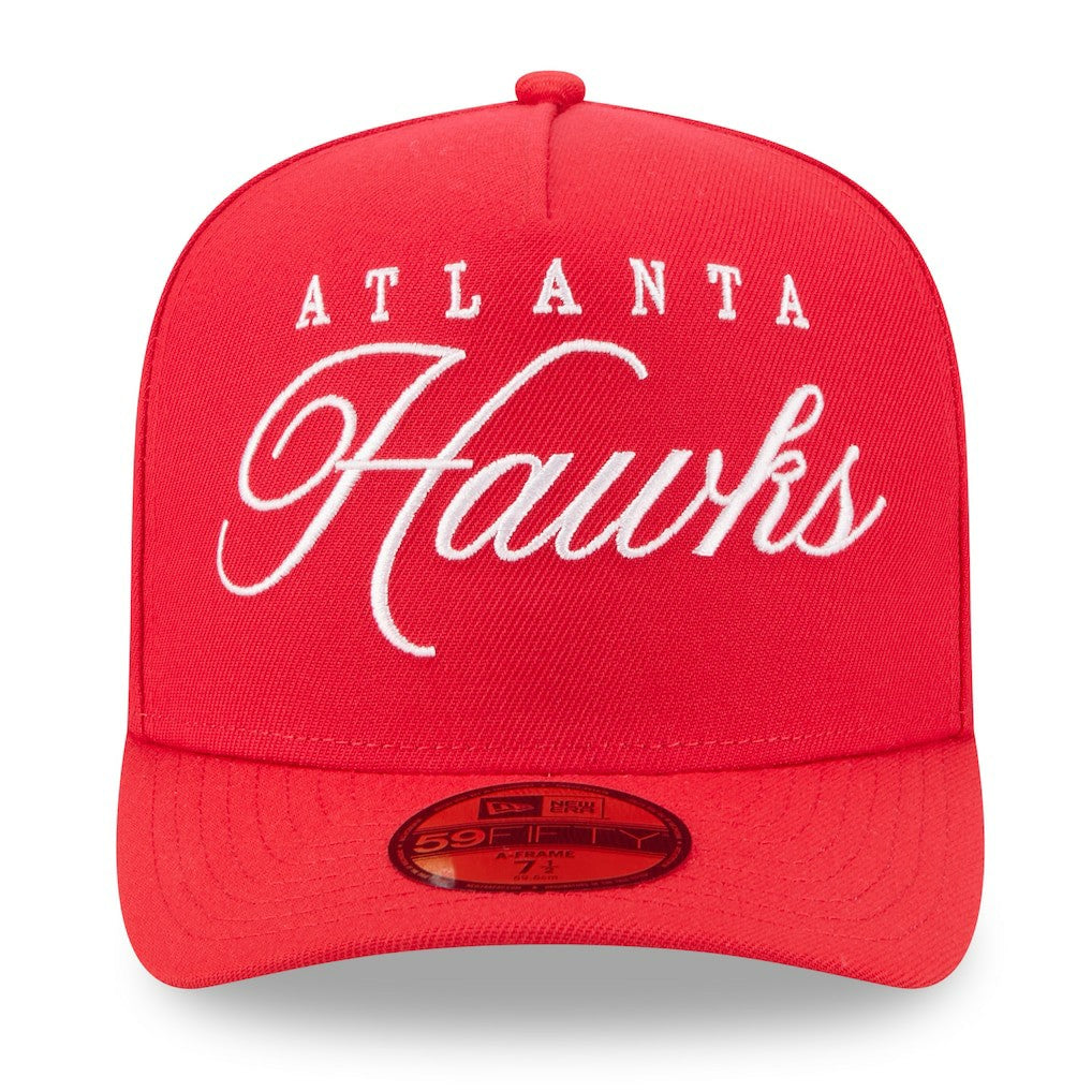 Atlanta Hawks 2025 NBA Draft A-Frame 59FIFTY Fitted Hat Red | New Era Lifestyle
