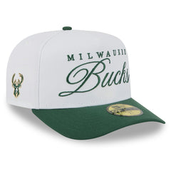 Milwaukee Bucks 2025 NBA Draft A-Frame 59FIFTY Fitted Hat White/Hunter Green | New Era discount